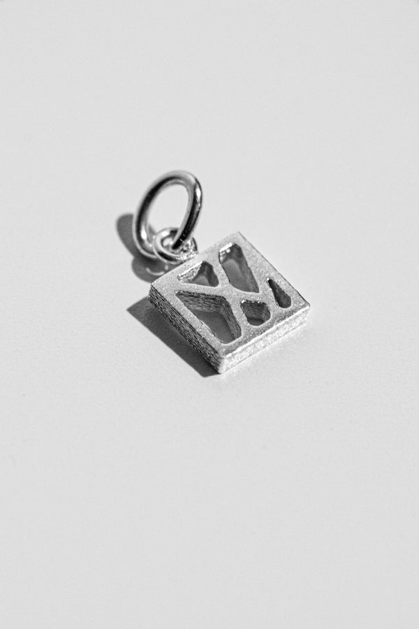 Pendentif LVK avec lettres de l'alphabet, en argent plaqué or