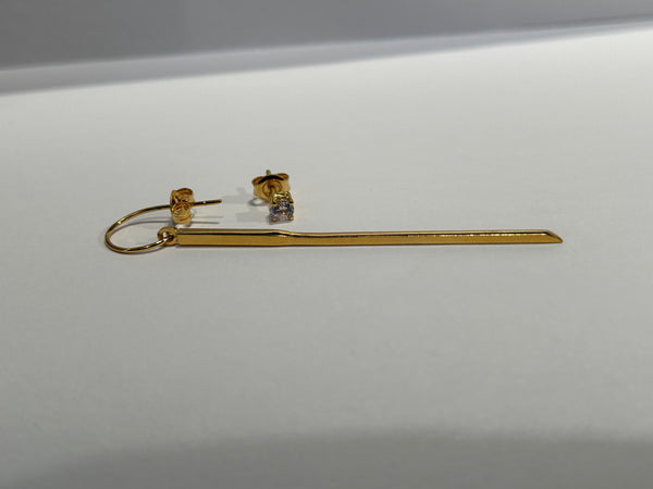 Fluid Earring 01 Gold Plated Silver