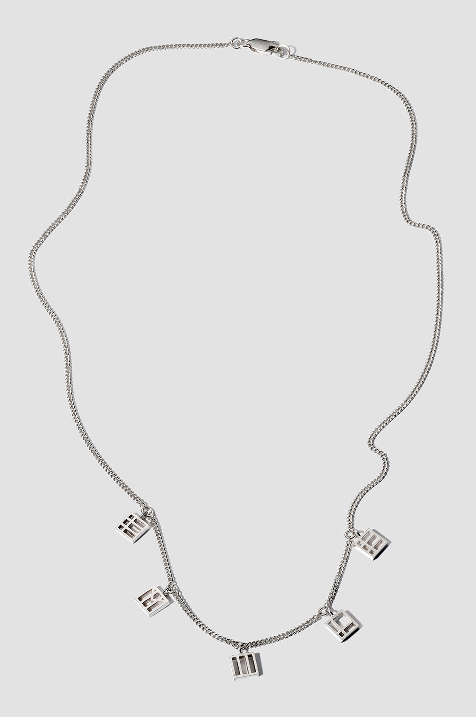 LVK Alfabetketting 02 Zilver - 60 cm