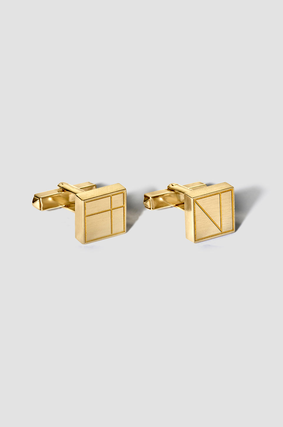 LVK Alphabet Square Cuff Gold Plated Silver