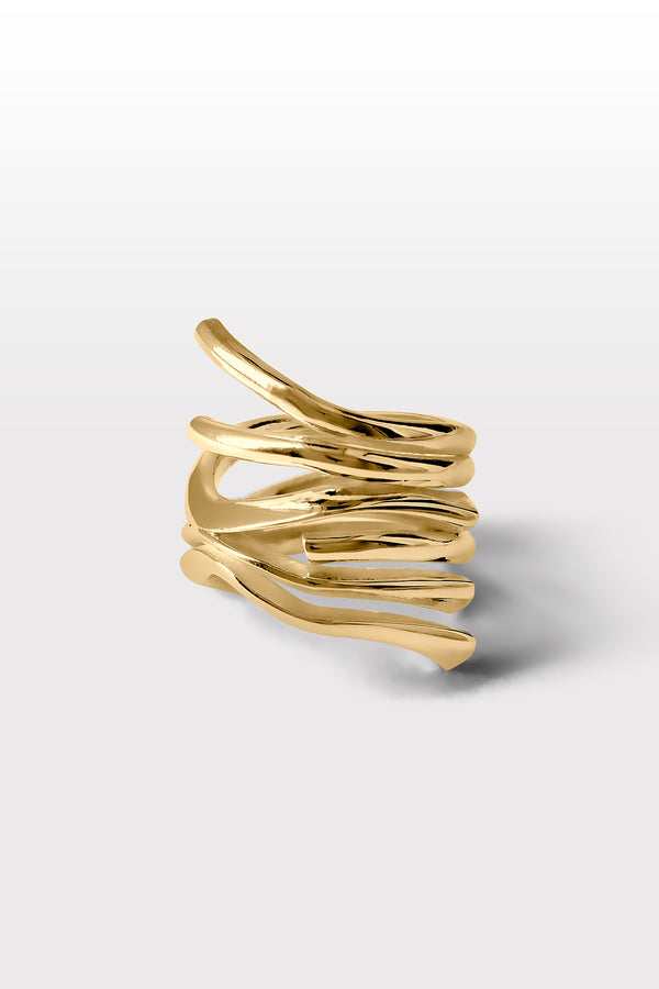Tide Ring 05 Gold Plated Silver