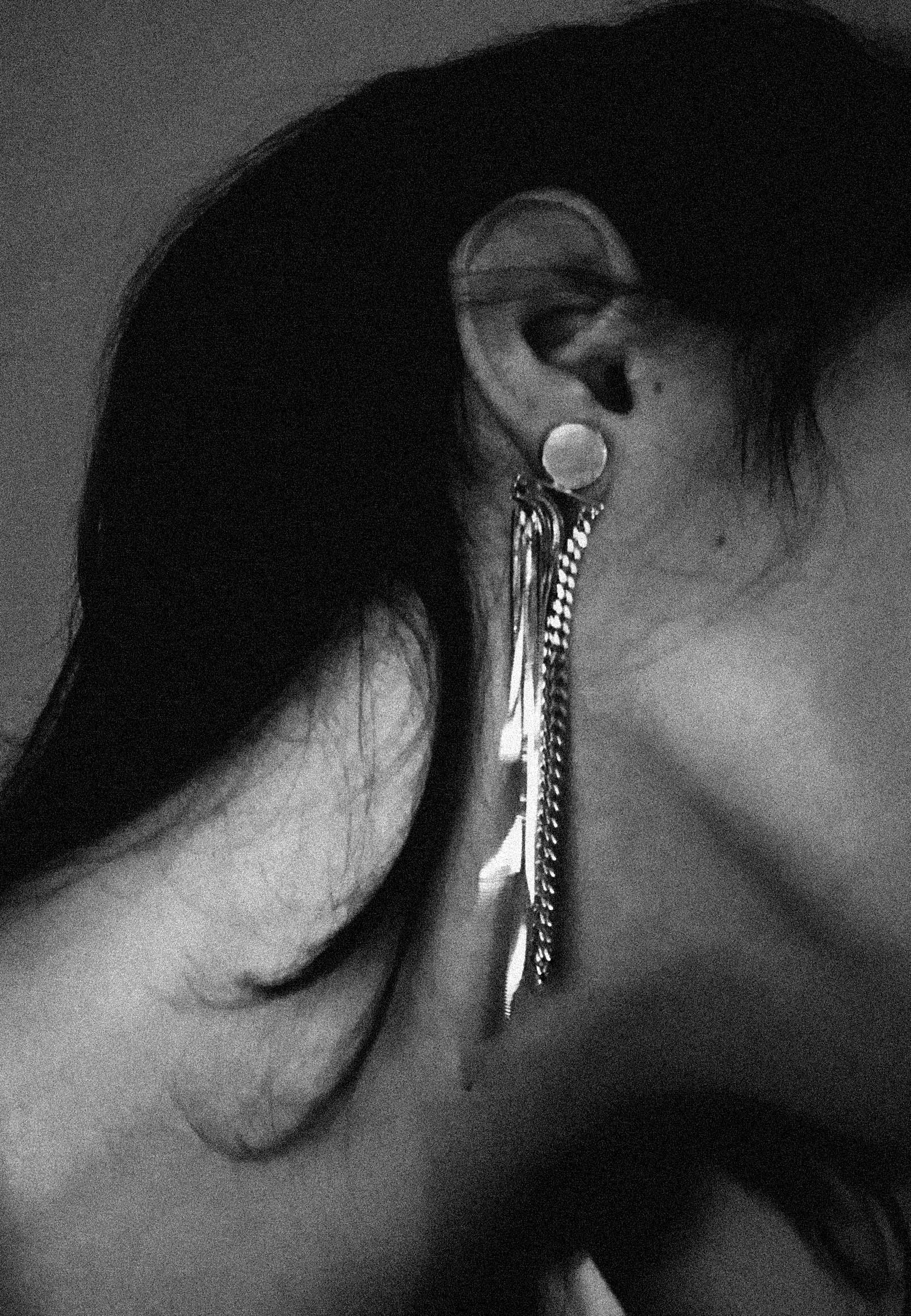 Contra Earring 07 Silver